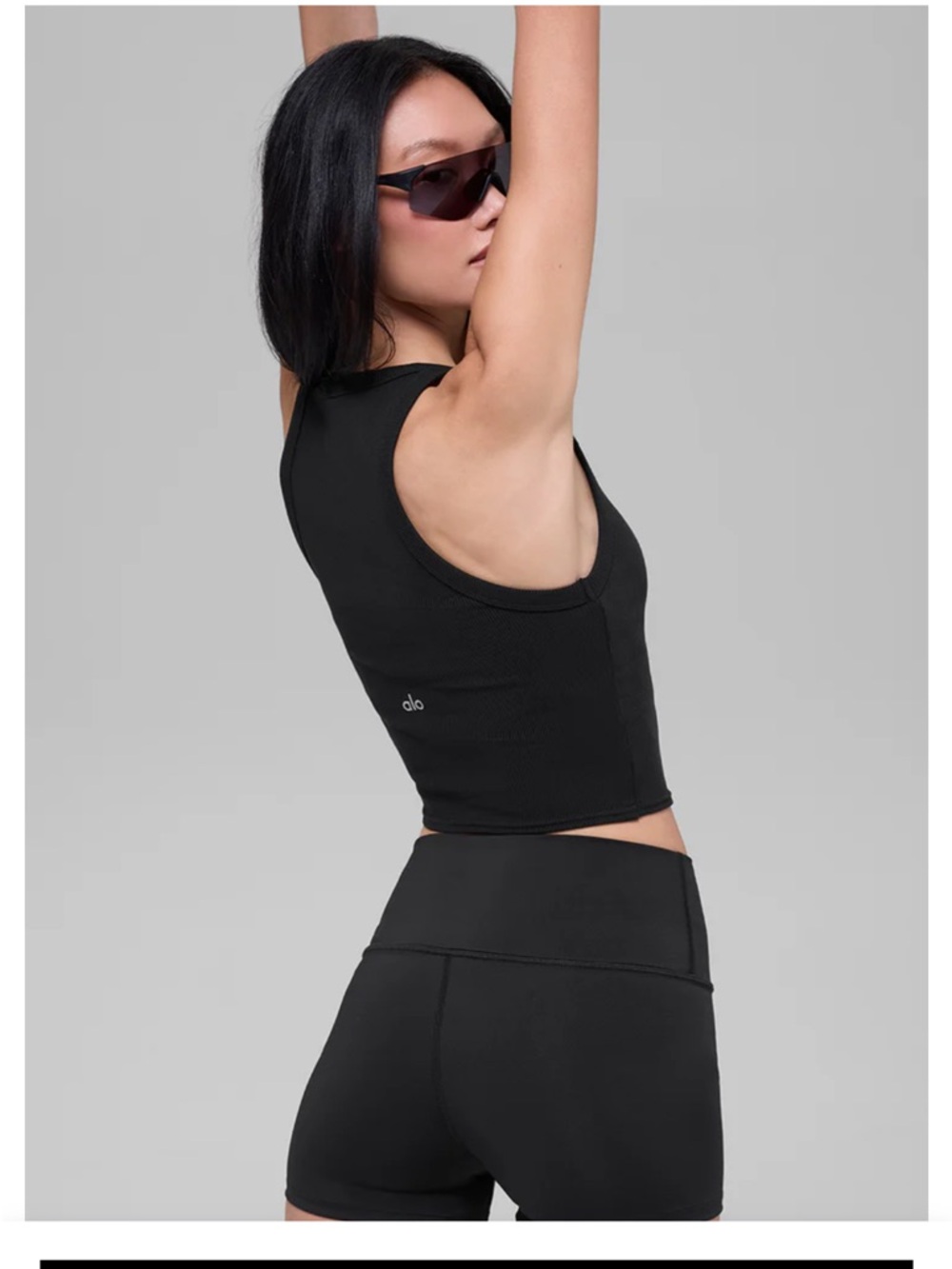ALO Yoga Goddess Ribbed Go-To Tank in Black